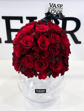 SPHERE VASE - RED ROSES DOME