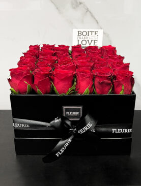 SQUARE BLACK BOX - 36 ROSES