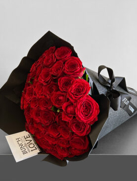 50 ROSES - GLITTER BLACK CONE BOUQUET